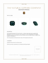 2.04 Ct. Bluish Green Sapphire from Madagascar Appraisal