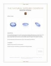 2.63 Ct. Blue Sapphire from Tanzania Appraisal