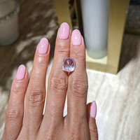 10.15 Ct. Orange Cabochon Sapphire from Ceylon (Sri Lanka) Life Style