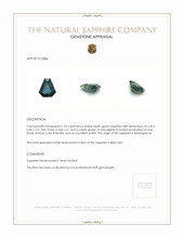 1.03 Ct. Bluish Green Sapphire from Madagascar Appraisal