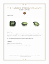 2.67 Ct. Green Sapphire from Madagascar Appraisal