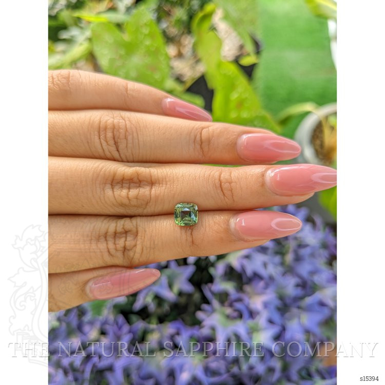 1.56 Ct. Yellowish Green Sapphire from Ceylon (Sri Lanka)