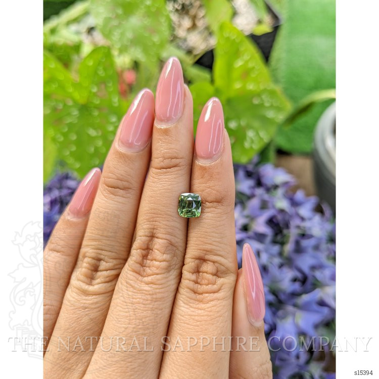 1.56 Ct. Yellowish Green Sapphire from Ceylon (Sri Lanka)