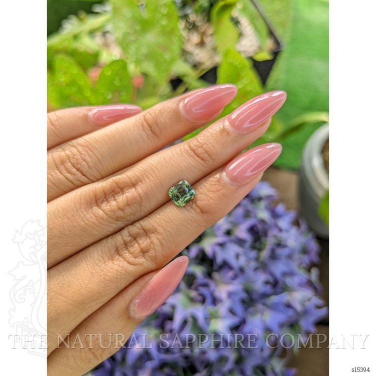 1.56 Ct. Yellowish Green Sapphire from Ceylon (Sri Lanka)