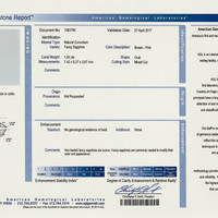 1.54 Ct. Pinkish Brown Sapphire from Ceylon (Sri Lanka) Scan Report