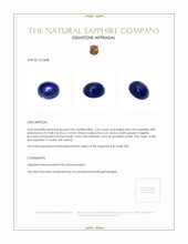 5.36 Ct. Blue Star Sapphire from Ceylon (Sri Lanka) Appraisal