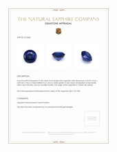 3.40 Ct. Blue Sapphire from Ceylon (Sri Lanka) Appraisal