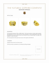 12.08 Ct. Yellow Sapphire from Ceylon (Sri Lanka) Appraisal