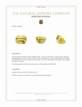 12.08 Ct. Yellow Sapphire from Ceylon (Sri Lanka) Appraisal