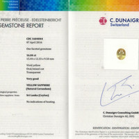 16.04 Ct. Yellow Sapphire from Ceylon (Sri Lanka) Scan Report
