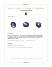 11.71 Ct. Purplish Blue Star Sapphire from Ceylon (Sri Lanka) Appraisal