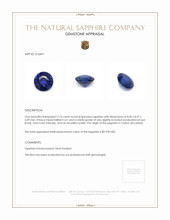 2.73 Ct. Blue Sapphire from Ceylon (Sri Lanka) Appraisal
