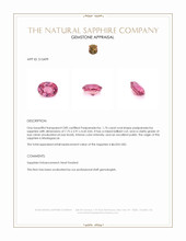1.76 Ct. Padparadscha Sapphire from Madagascar Appraisal