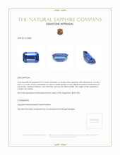 0.73 Ct. Blue Sapphire from Ceylon (Sri Lanka) Appraisal