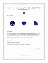 1.83 Ct. Blue Sapphire from Ceylon (Sri Lanka) Appraisal