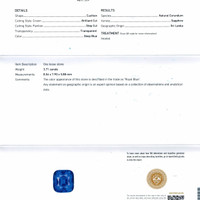 3.71 Ct. Blue Sapphire from Ceylon (Sri Lanka) Scan Report