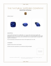 3.11 Ct. Blue Sapphire from Madagascar Appraisal