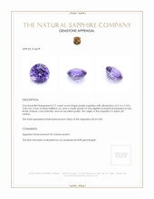 0.71 Ct. Purple Sapphire from Ceylon (Sri Lanka) Appraisal