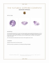 0.57 Ct. Pinkish Purple Sapphire from Ceylon (Sri Lanka) Appraisal