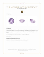 0.57 Ct. Pinkish Purple Sapphire from Ceylon (Sri Lanka) Appraisal