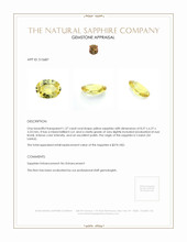 1.37 Ct. Yellow Sapphire from Ceylon (Sri Lanka) Appraisal