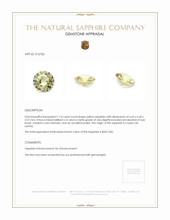 1.14 Ct. Yellow Sapphire from Ceylon (Sri Lanka) Appraisal