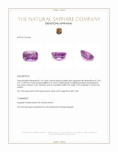 1.33 Ct. Purplish Pink Sapphire from Ceylon (Sri Lanka) Appraisal