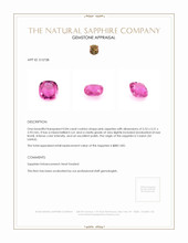 0.84 Ct. Pink Sapphire from Ceylon (Sri Lanka) Appraisal