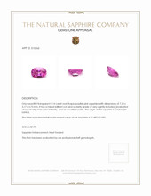 1.14 Ct. Purplish Pink Sapphire from Ceylon (Sri Lanka) Appraisal
