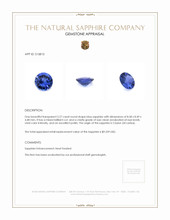 2.27 Ct. Blue Sapphire from Ceylon (Sri Lanka) Appraisal