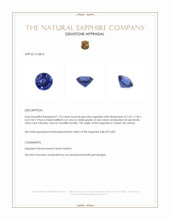 1.75 Ct. Blue Sapphire from Ceylon (Sri Lanka) Appraisal
