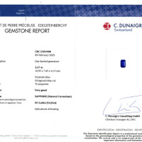 3.27 Ct. Blue Sapphire from Ceylon (Sri Lanka) Scan Report