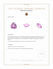 1.24 Ct. Purplish Pink Sapphire from Ceylon (Sri Lanka) Appraisal