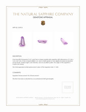 3.67 Ct. Purplish Pink Sapphire from Ceylon (Sri Lanka) Appraisal