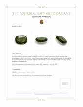 15.01 Ct. Green Sapphire from Madagascar Appraisal
