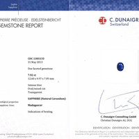 7.92 Ct. Blue Sapphire from Madagascar Scan Report