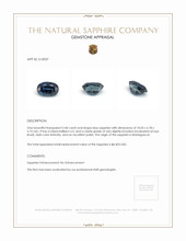 3.40 Ct. Greenish Blue Sapphire from Madagascar Appraisal