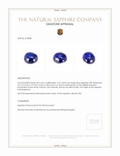 4.27 Ct. Blue Cabochon Sapphire from Madagascar Appraisal