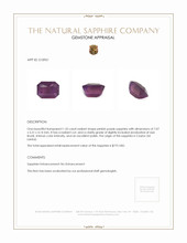 1.55 Ct. Pinkish Purple Sapphire from Ceylon (Sri Lanka) Appraisal