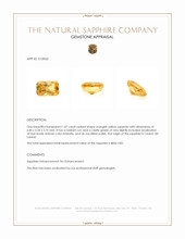 1.07 Ct. Orangish Yellow Sapphire from Ceylon (Sri Lanka) Appraisal