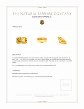 1.07 Ct. Orangish Yellow Sapphire from Ceylon (Sri Lanka) Appraisal
