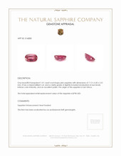 1.01 Ct. Reddish Pink Sapphire from East Africa Appraisal