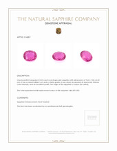 3.02 Ct. Pink Sapphire from Ceylon (Sri Lanka) Appraisal