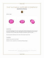 3.02 Ct. Pink Sapphire from Ceylon (Sri Lanka) Appraisal