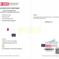2.10 Ct. Pink Sapphire from Madagascar Scan Report