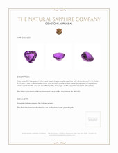 3.04 Ct. Purple Sapphire from Ceylon (Sri Lanka) Appraisal