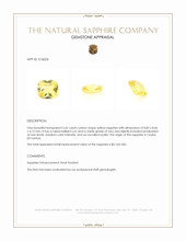 2.62 Ct. Yellow Sapphire from Ceylon (Sri Lanka) Appraisal