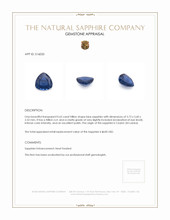 0.63 Ct. Blue Sapphire from Ceylon (Sri Lanka) Appraisal