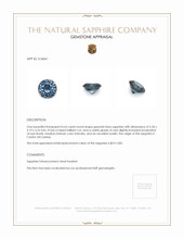 0.63 Ct. Greenish Blue Sapphire from Ceylon (Sri Lanka) Appraisal