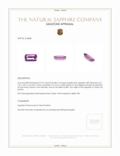 0.76 Ct. Purplish Pink Sapphire from Ceylon (Sri Lanka) Appraisal